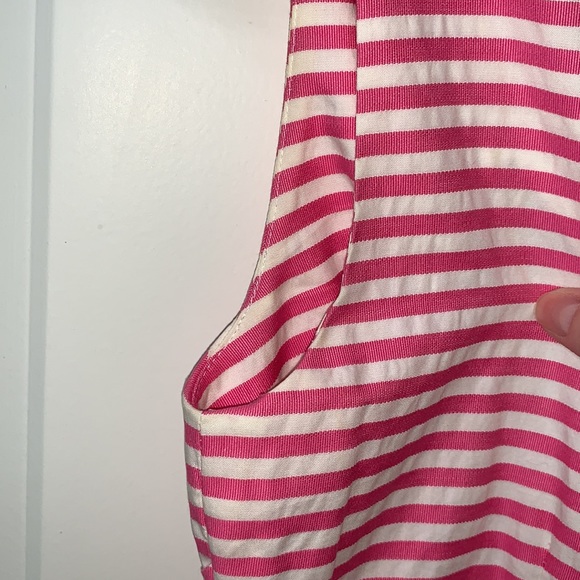 KATE SPADE Pink White Sleeveless Dress with Bow - Picture 12 of 16